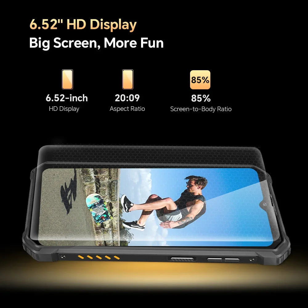 OUKITEL WP23 Plus Rugged Smartphone | 24GB+256GB, 10600mAh Battery, 6.52” Display, Android 14, IP68 Waterproof & Shockproof