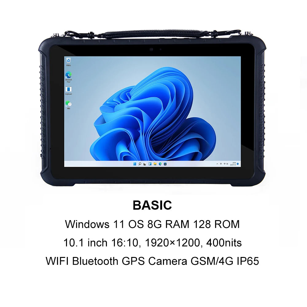 10” Rugged Windows Tablet | 8GB RAM, 128GB SSD, Waterproof, Shockproof, Barcode Scanner, Car Mount