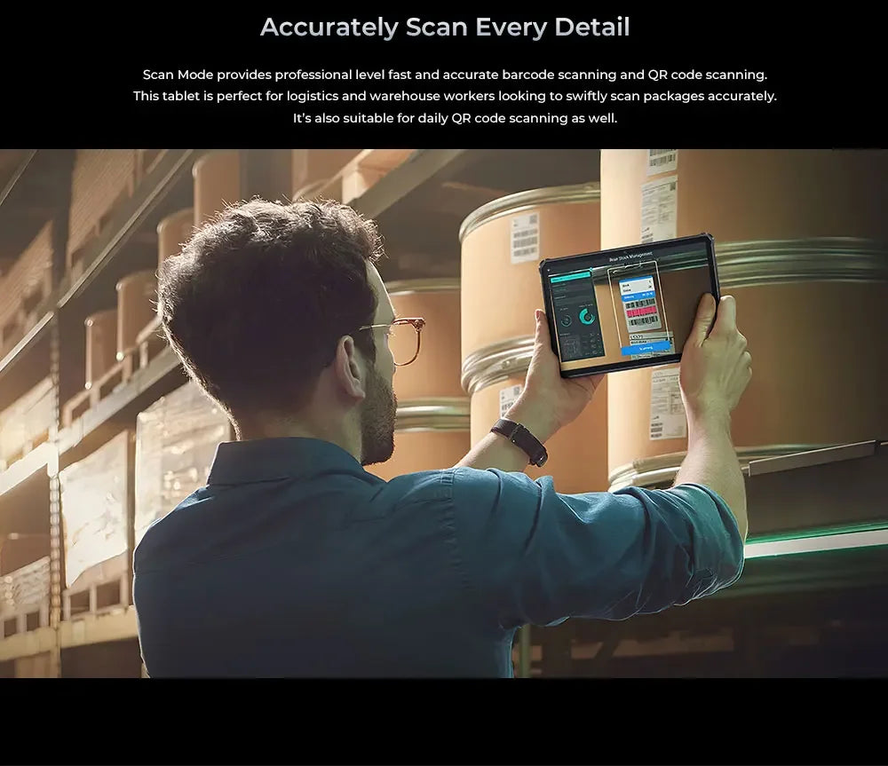 Oukitel RT7 Titan Rugged Android Tablet | 10.1” FHD+ Display, 32000mAh Battery, 8GB RAM + 256GB Storage, 32MP + 48MP Cameras, Android 13, 4G LTE