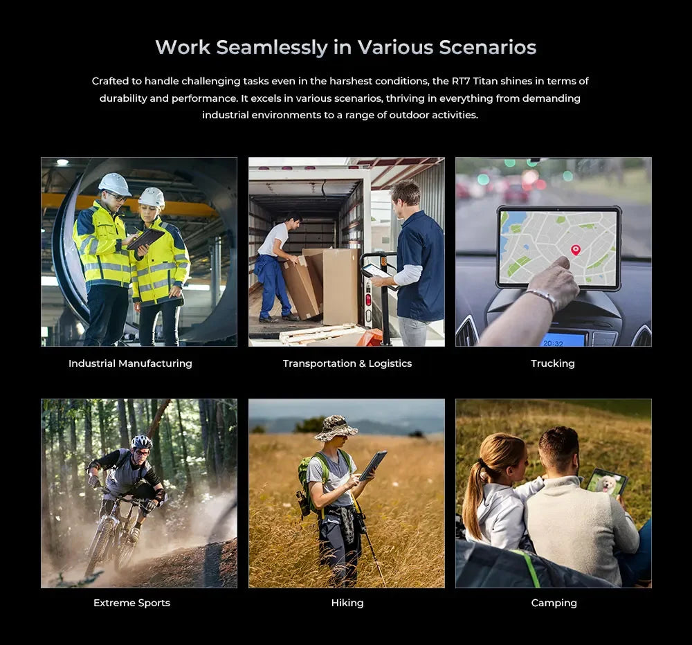 Oukitel RT7 Titan Rugged Android Tablet | 10.1” FHD+ Display, 32000mAh Battery, 8GB RAM + 256GB Storage, 32MP + 48MP Cameras, Android 13, 4G LTE