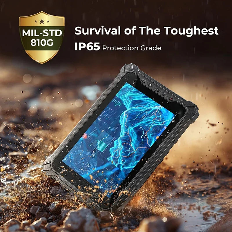 8” Rugged Windows Tablet – 8GB + 128GB, 4G, Wi-Fi, Barcode Scanner | Industrial Handheld PC