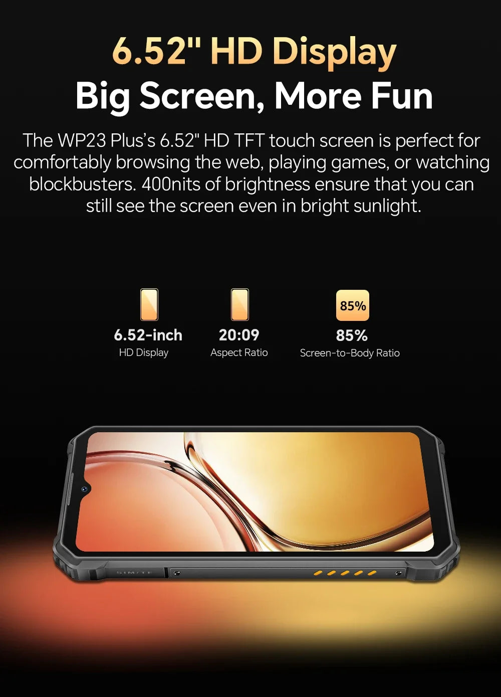 OUKITEL WP23 Plus Rugged Smartphone | 24GB+256GB, 10600mAh Battery, 6.52” Display, Android 14, IP68 Waterproof & Shockproof