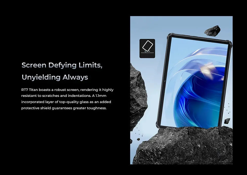 Oukitel RT7 Titan Rugged Android Tablet | 10.1” FHD+ Display, 32000mAh Battery, 8GB RAM + 256GB Storage, 32MP + 48MP Cameras, Android 13, 4G LTE