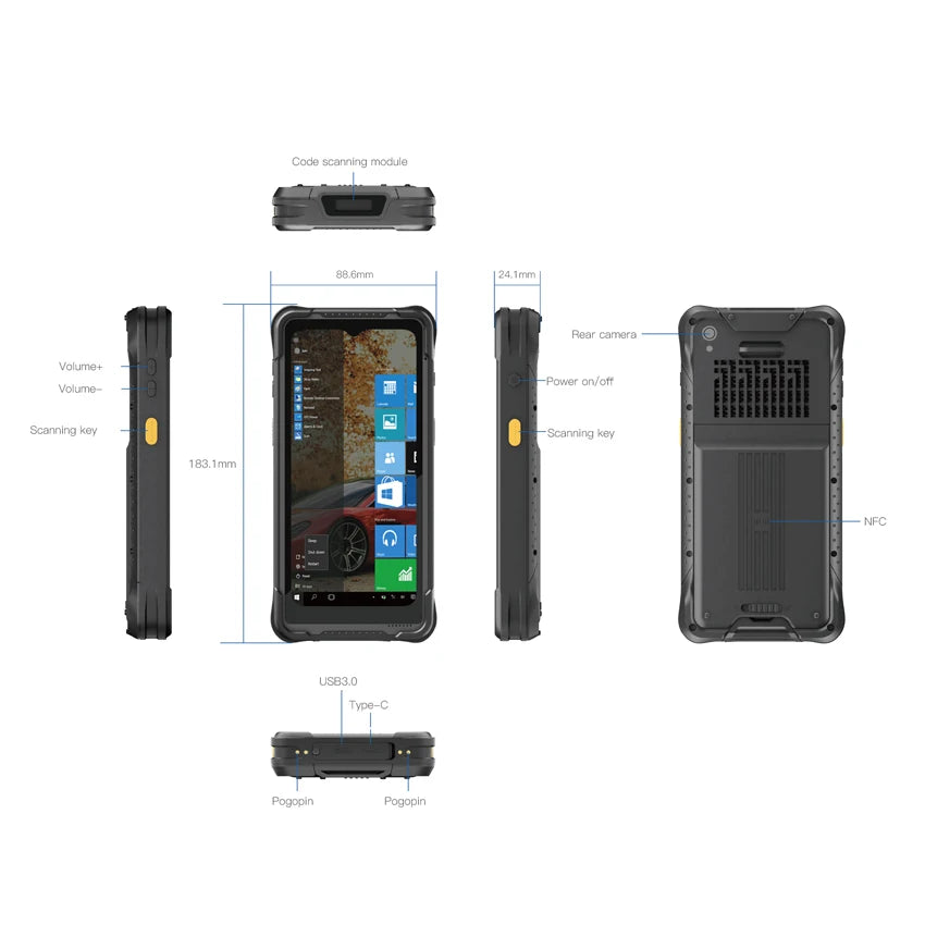 6.5" Rugged Windows 11 Handheld PDA
Intel N5100 · 8GB RAM + 128GB Storage · IP67 Waterproof · Industrial Data Collector