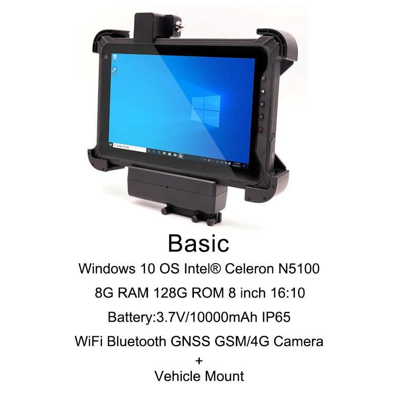8” Rugged Windows Tablet – 8GB + 128GB, 4G, Wi-Fi, Barcode Scanner | Industrial Handheld PC
